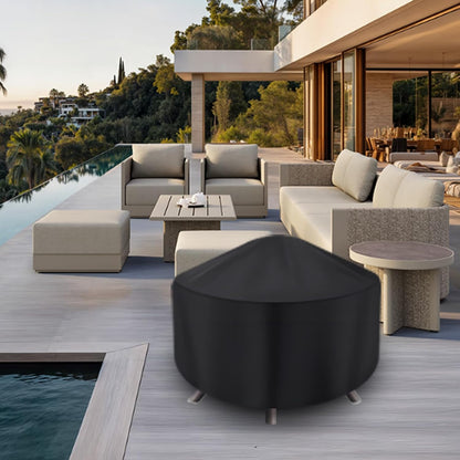 Waterproof Round Fire Pit Cover 86 x 38cm with Adjustable Drawstring Outdoor Cover