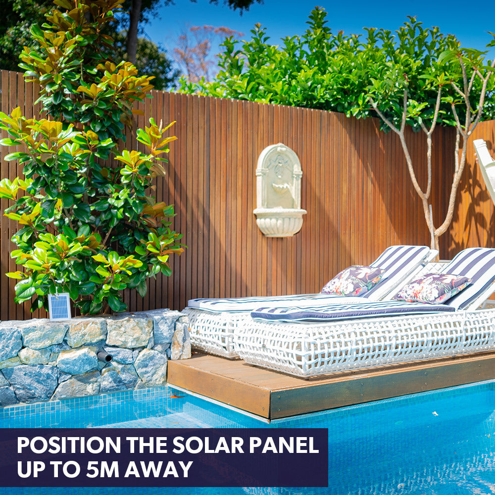 Classic Solar Garden Water Fountain Wall Mounted Design with LED Lights and Battery Backup