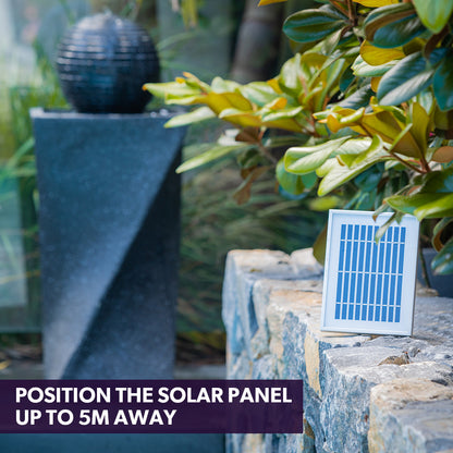 Modern Outdoor Solar Water Fountain with Twisted Design and Battery Backup
