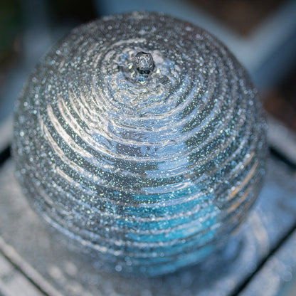 Modern Outdoor Solar Water Fountain with Twisted Design and Battery Backup
