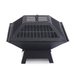 OEM Portable 2-in-1 Outdoor Fire Pit BBQ Grill with Mesh Cover 46cm