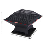 OEM Portable 2-in-1 Outdoor Fire Pit BBQ Grill with Mesh Cover 46cm