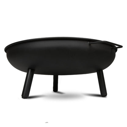 Portable Steel Outdoor Fire Pit 60cm Wood and Charcoal Burning Bowl