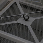 Compact Square Metal Fire Pit for Patio Garden and Outdoor Entertaining