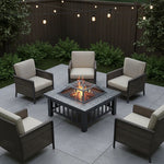 Compact Square Metal Fire Pit for Patio Garden and Outdoor Entertaining