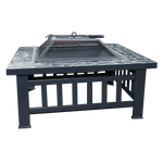 Compact Square Metal Fire Pit for Patio Garden and Outdoor Entertaining