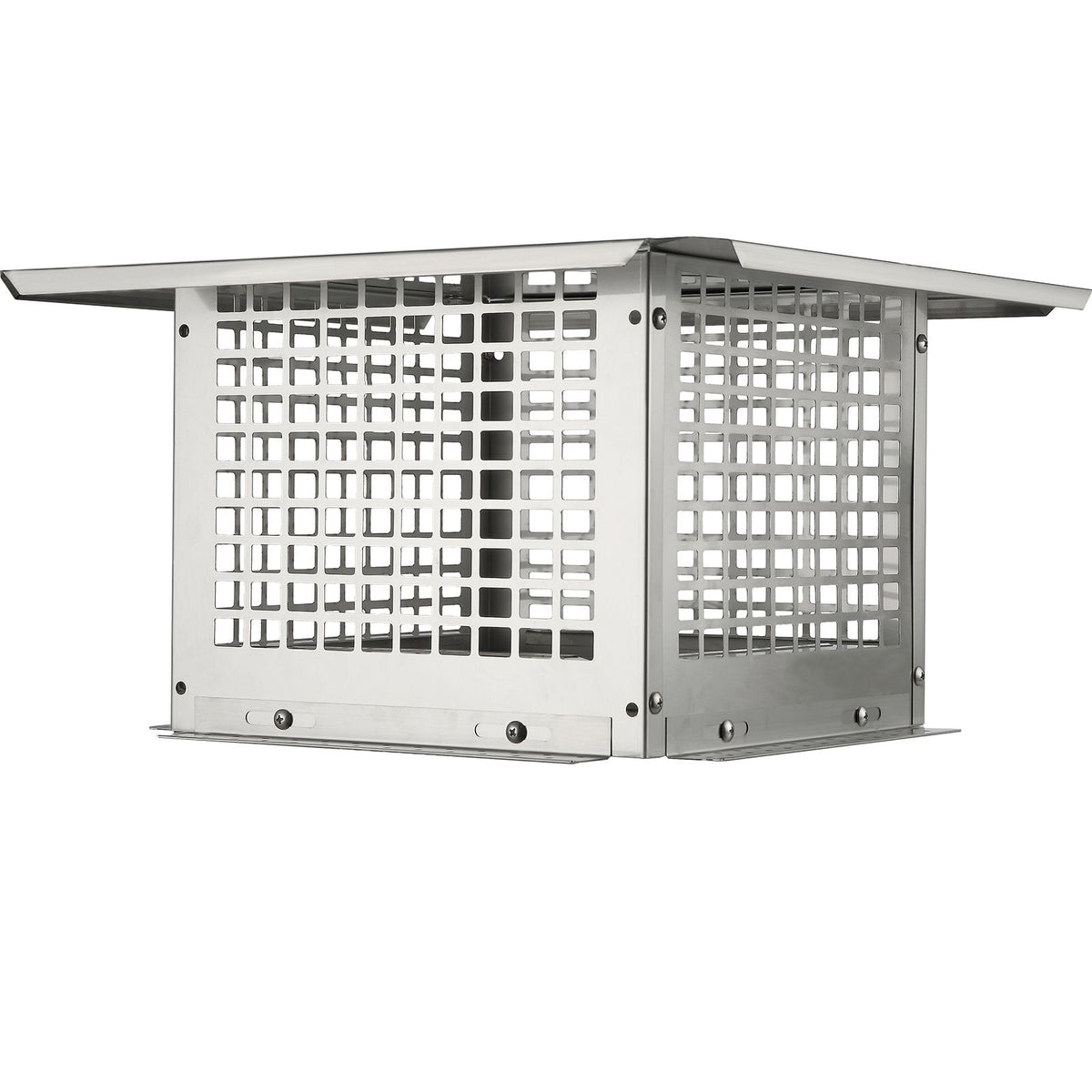 OEM Square Stainless Steel Chimney Cap with Mesh Guard and Dual Installation Design