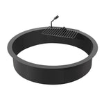 OEM Outdoor Steel Fire Pit Ring with 180° Swivel Grate 9 Panel Design 40 Inch