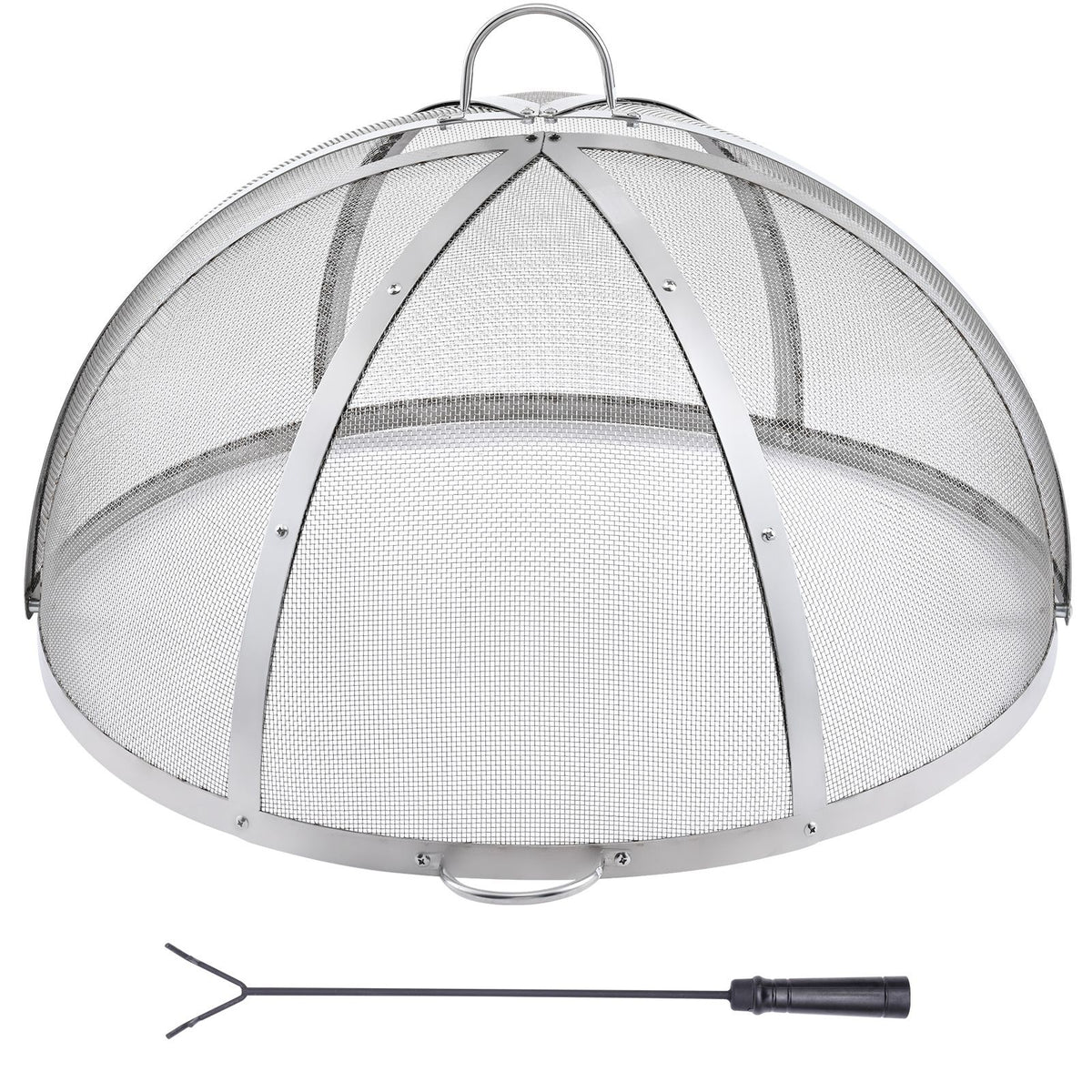 OEM Round Stainless Steel Fire Pit Spark Screen with Dual Handles 40 Inch