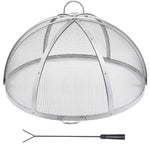 OEM Round Stainless Steel Fire Pit Spark Screen with Dual Handles 30 Inch
