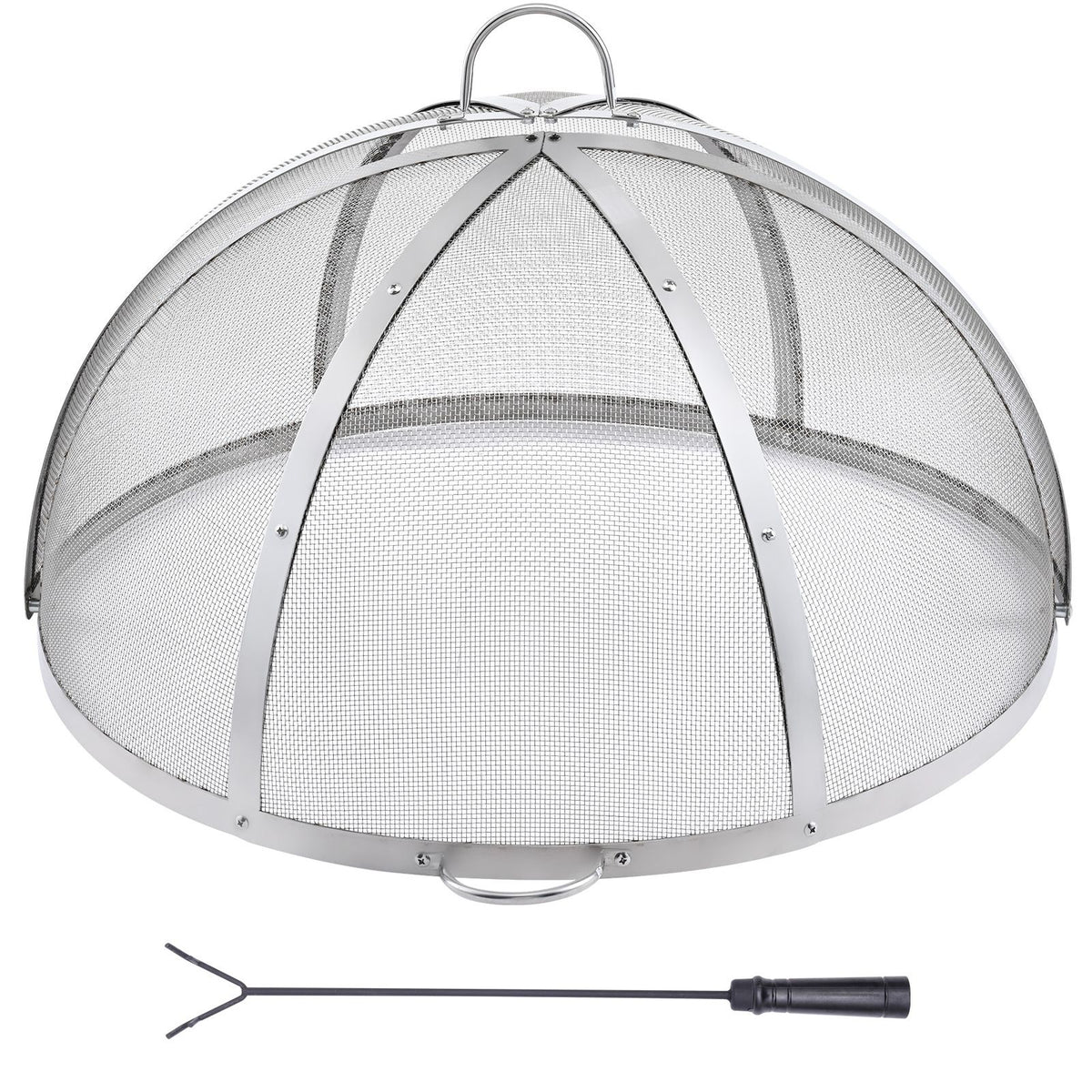 OEM Round Stainless Steel Fire Pit Spark Screen with Dual Handles 30 Inch