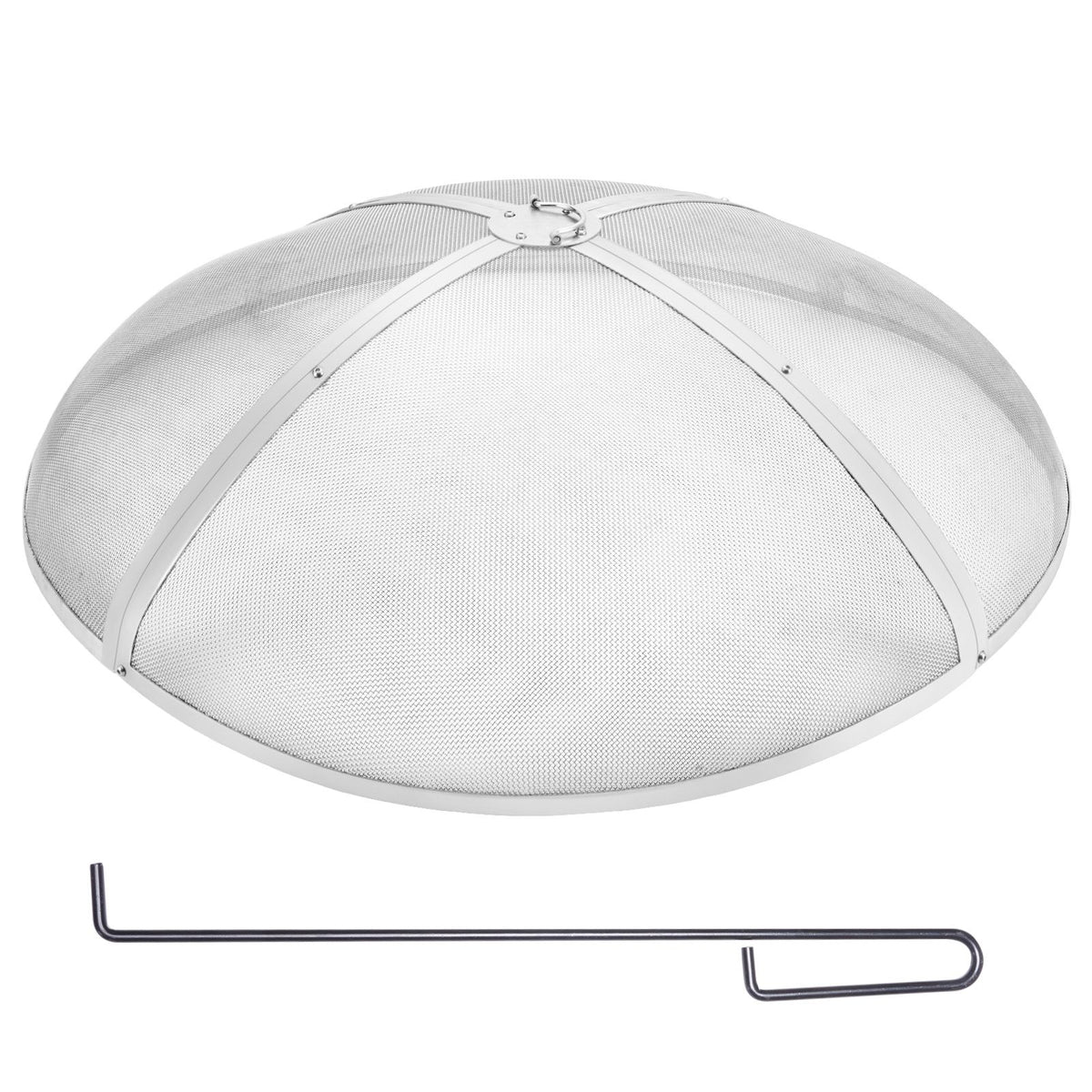 OEM Round Stainless Steel Fire Pit Spark Screen with Dual Handles 40 Inch
