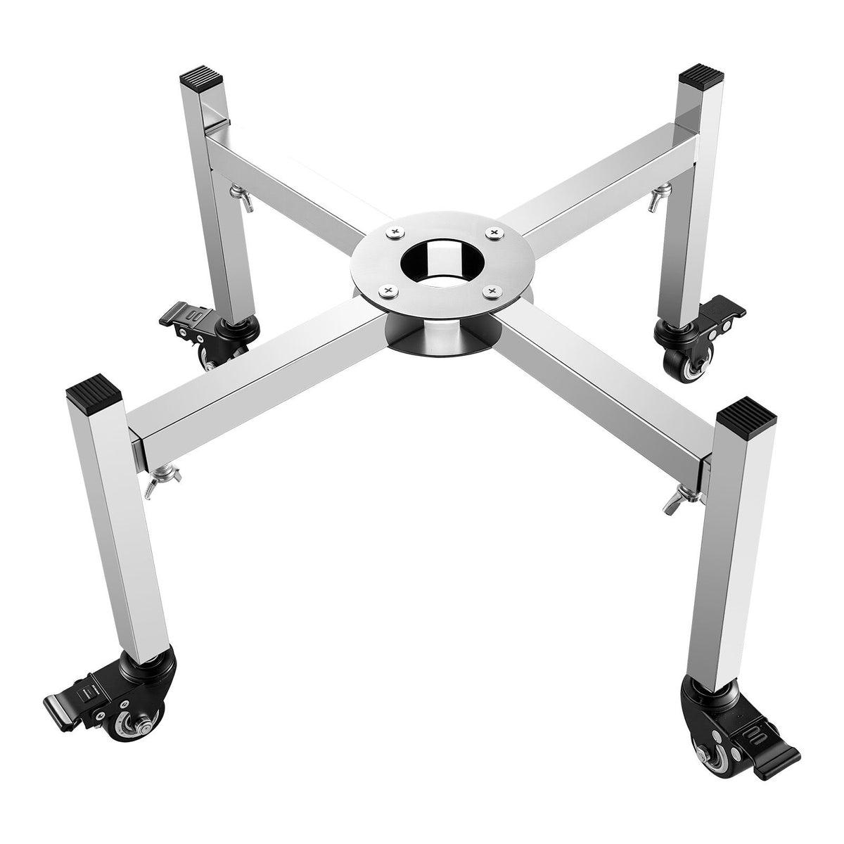 OEM Adjustable Stainless Steel Fire Pit Stand with 4 Locking Casters, Fits 38-68.5 cm Fire Pits