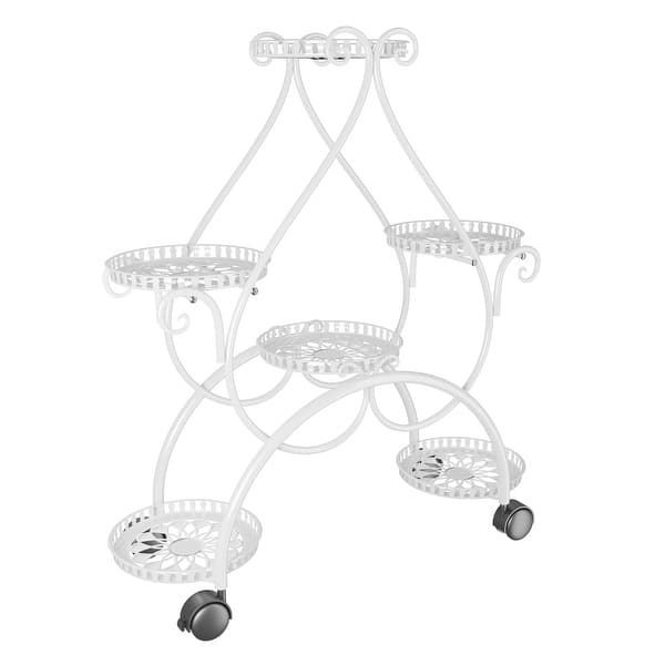 OEM 6 Tier Metal Plant Stand for Indoor Outdoor Garden Balcony Patio White