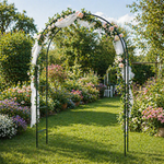 Metal Garden Arch Frame Steel Arch for Climbing Plants Outdoor Lawn Decor 195 - 240cm
